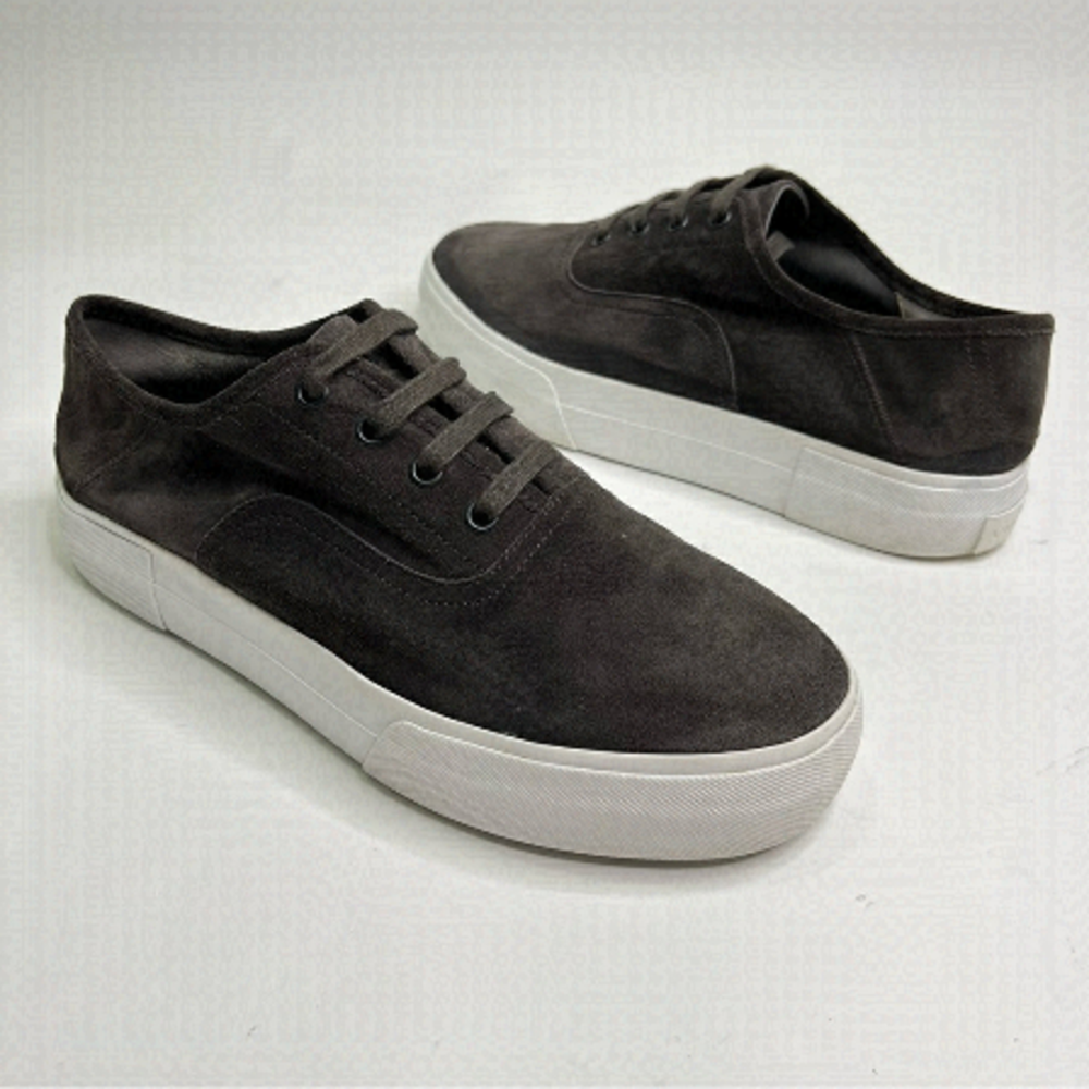 VINCE Smokey Grey Suede White Thick Chunky Platform Lace-up Sneakers Shoes